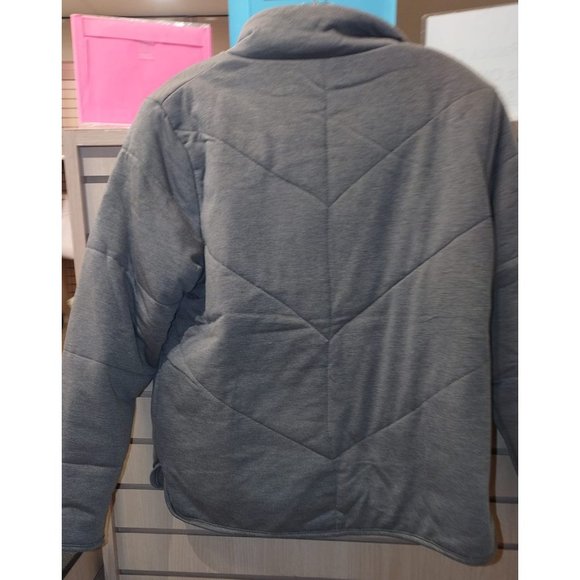 Three Dots Women Quilted Step Hem Knit Jacket-- Heather Pavement - Picture 6 of 8